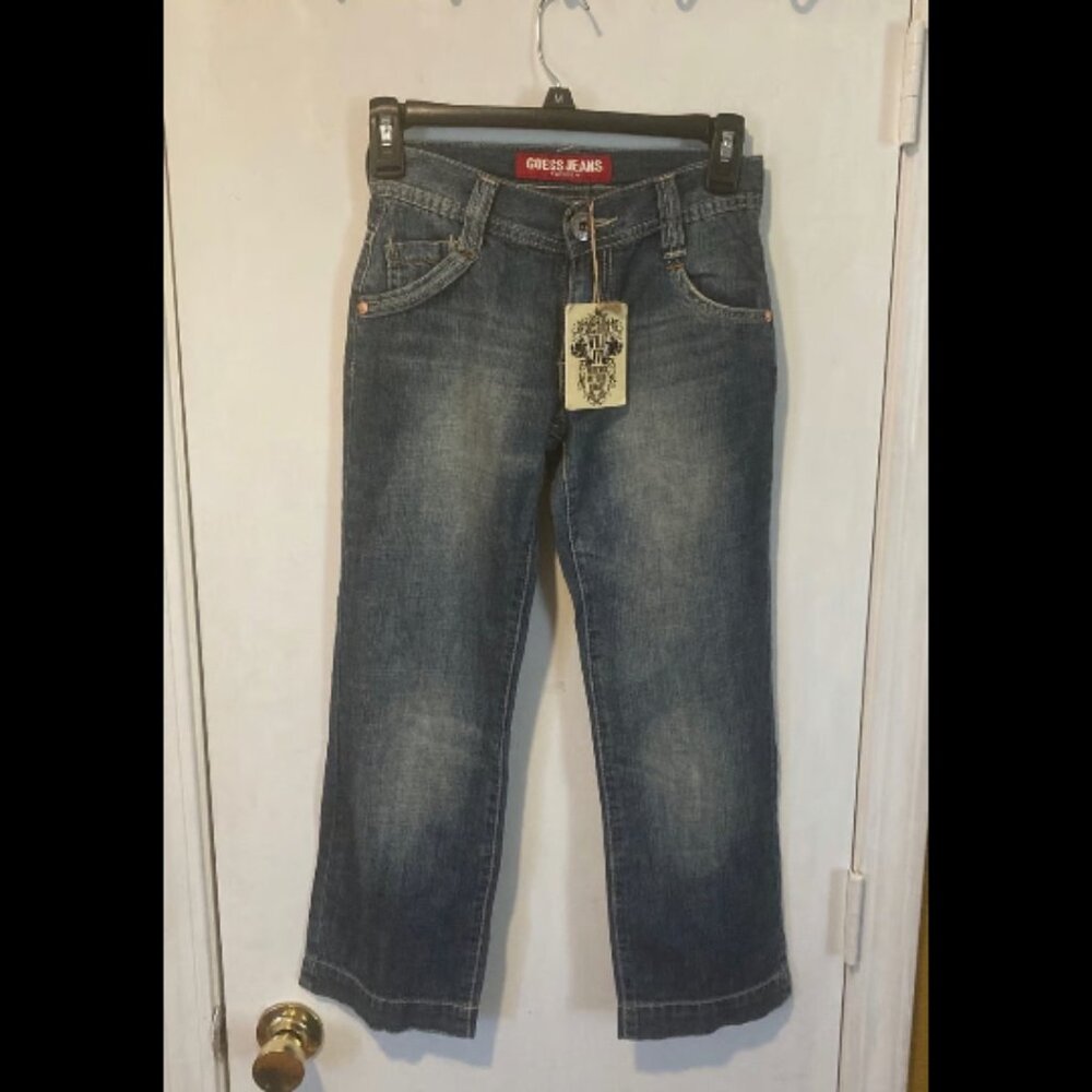 Guess youth boys size 8 no-stretch 100% cotton RIDER vintage style blue jeans